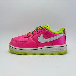 NIKE Air Force 1 TD 'Pink Blast Volt' Shoes Size Toddler 8C